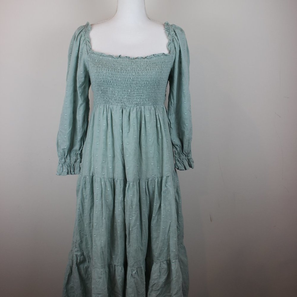 NWOT R.YIPOSHA Mint Color Maxi Long Summer Dress Flowy Size Large